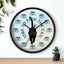 ¡Hora de alimentar al gato! Reloj de pared redondo – Marco negro, 10"