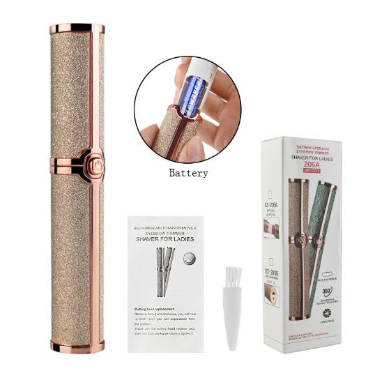 Electric Eyebrow Trimmer Epilator Painless Eye Brow Body Face Lip Shaver Razors Portable Facial Hair Remove - Korvel