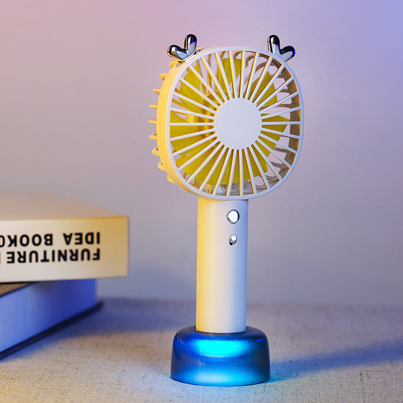 Cute Handheld Mini Fan Desktop Small Fan USB Charging Easy To Carry Fan Mute Small Fan - Korvel