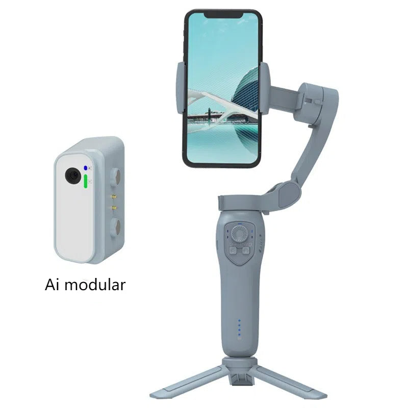 Mobile phone stabilizer handheld PTZ three-axis anti shake Tiktok live shooting vlog photo recording video selfie rod - Korvel