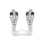 Boucles d'oreilles créoles serpent en or blanc 10K avec diamants