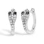 Boucles d'oreilles créoles serpent en or blanc 10K avec diamants