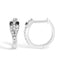 Boucles d'oreilles créoles serpent en or blanc 10K avec diamants