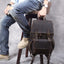Mochila Retro de Cuero Crazy Horse para Hombre
