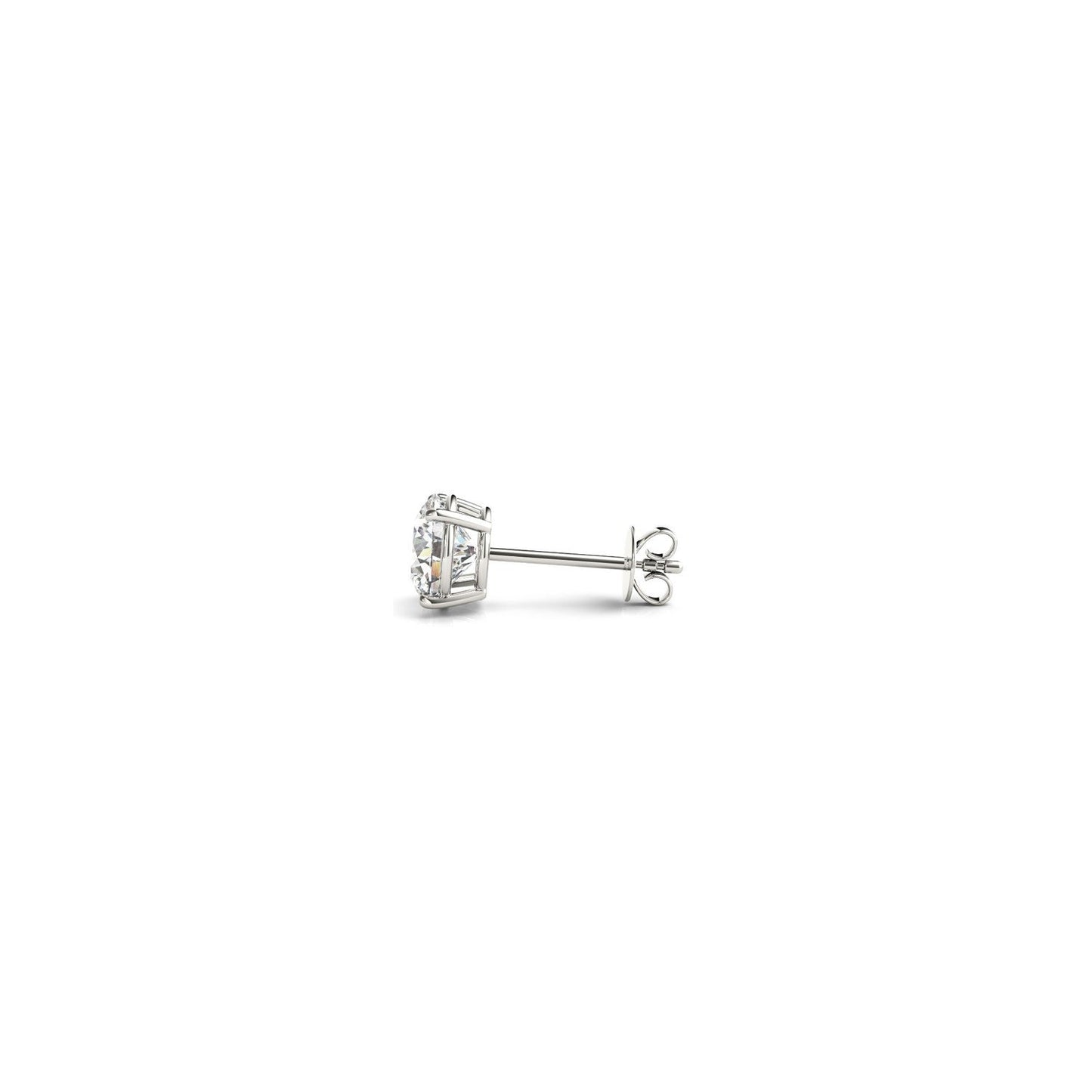 Boucles d'oreilles en diamant lab grown de 1/2 carat en or blanc 14k