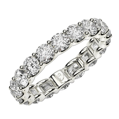 Round Cut Lab Grown Diamond Eternity Ring in 14k White Gold