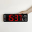 Large LED Wall Clock with Remote Control and Dual Alarms