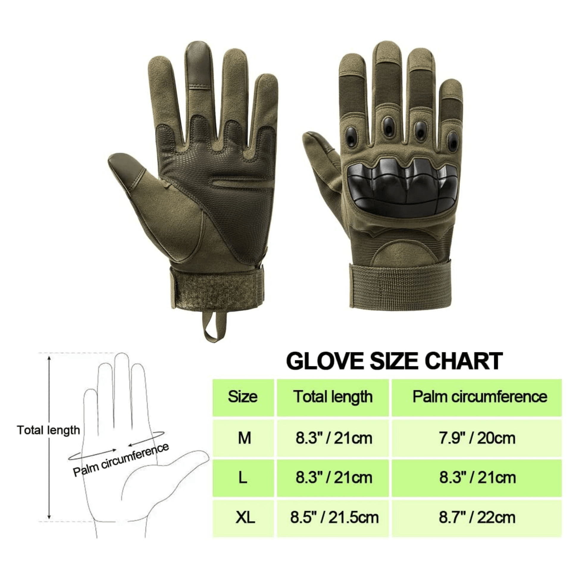 Tactical Military Airsoft Gloves for Outdoor Sports, Paintball, and Motorcycling with Touchscreen Fingertip Capability - Korvel