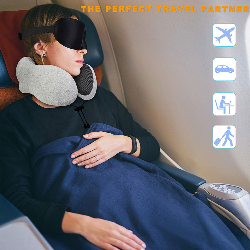 U Shaped Memory Foam Neck Pillows Soft Travel Pillow Neck Cervical Airplane Pillow 30*28*14CM Cervical Travel Healthcare Bedding - Korvel