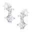 Pendientes de diamante en corte princesa de doble diamante en oro blanco de 14 quilates