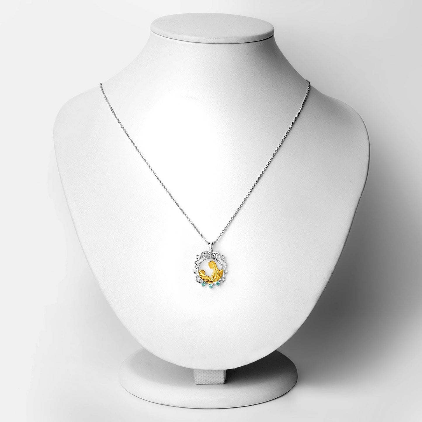 Pendentif en Émeraude Véritable de 0,09 Carat en Argent Sterling .925
