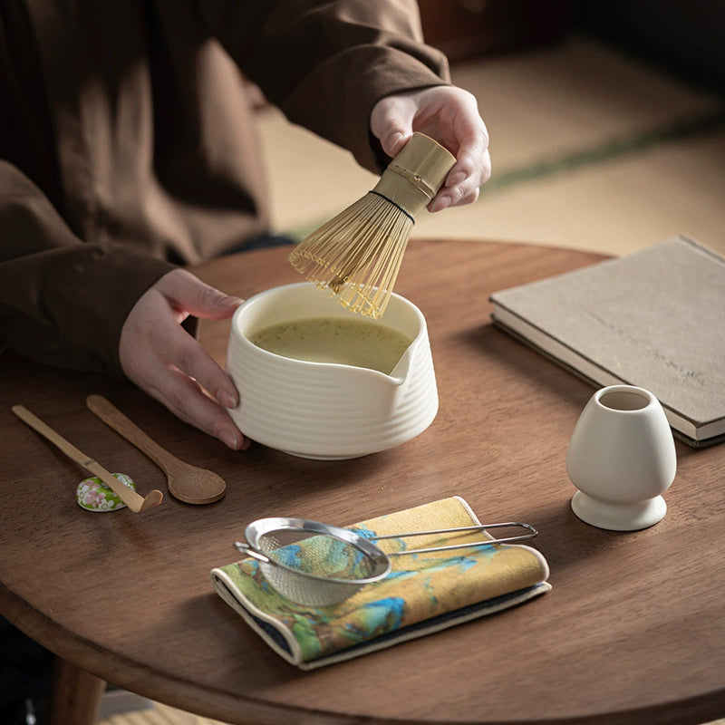 Premium 8-piece Matcha Set: Ceramic Chawan, whisky gift box, Matcha tools – for tea lovers - Korvel