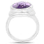 9.01 Carat Genuine Amethyst Sterling Silver Engagement Ring