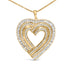 14K Yellow Gold Plated Diamond Heart Pendant Necklace