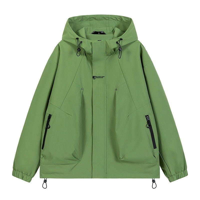 Veste coupe-vent à capuche tendance pour vêtements de travail en extérieur