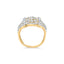 14K Yellow Gold 1.0 Cttw Diamond Geometric Stacked Ring - Size 7