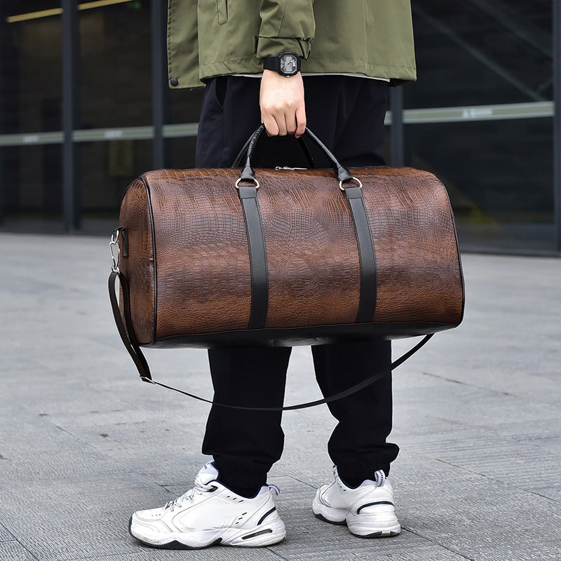 Bolsa de Viaje Personalizada con Patrón de Cocodrilo para Hombre