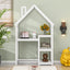House-shaped Wooden writing Desk,Kids study Table,Bookshelf & Toy Storage,White - Korvel