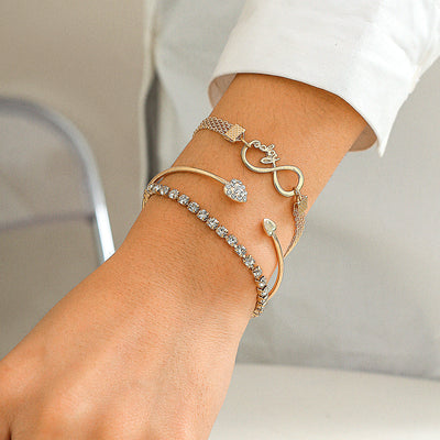 Pulsera de Cadena de Diamante en Forma de Corazón Elegante para Mujeres