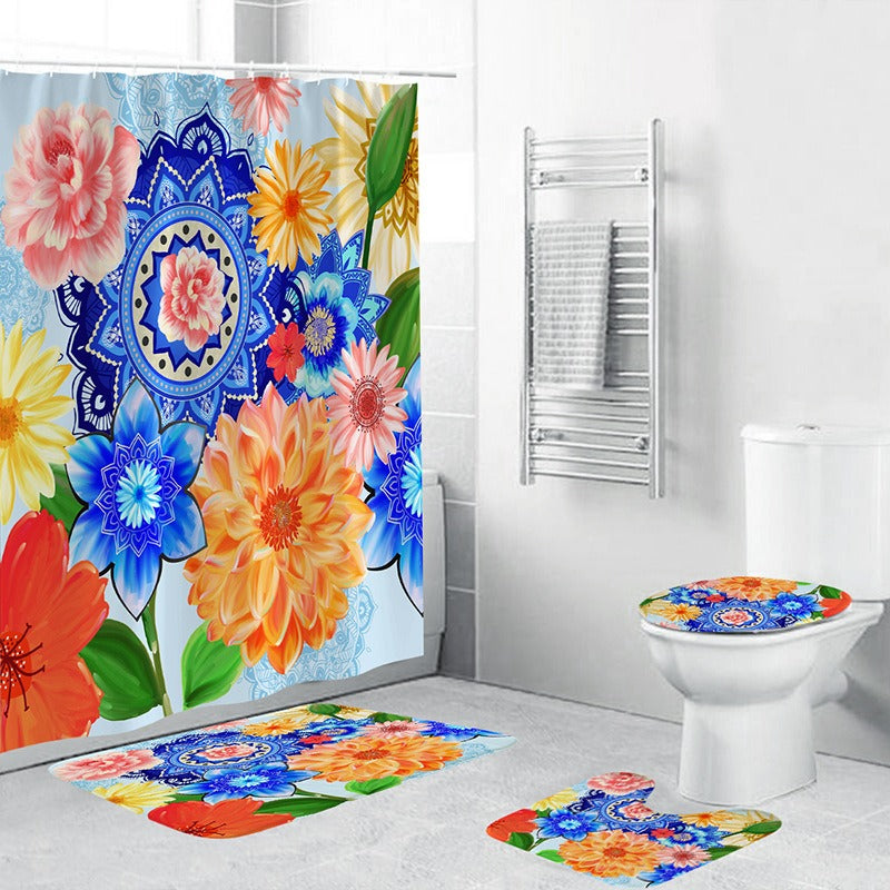 Bohemian Style 3D Digital Printing Polyester Waterproof and Mold Proof Shower Curtain Bathroom Shower Curtain - Korvel