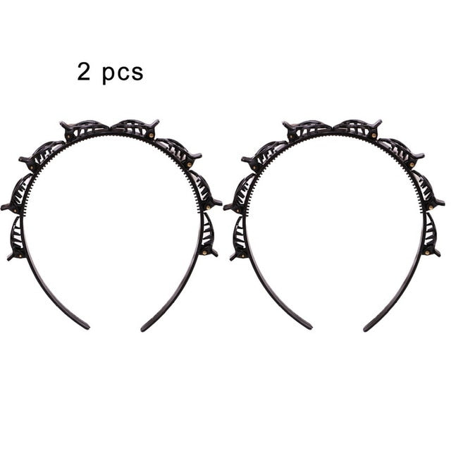 Black Braider Hair Clip Burst Pin Hairdo Bring Hair Hoop Multi-storey Wisp Air Weave Head Hoop Styling Tool - Korvel