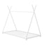 Metal Twin Size House Platform Bed with Triangle Structure  White - Korvel