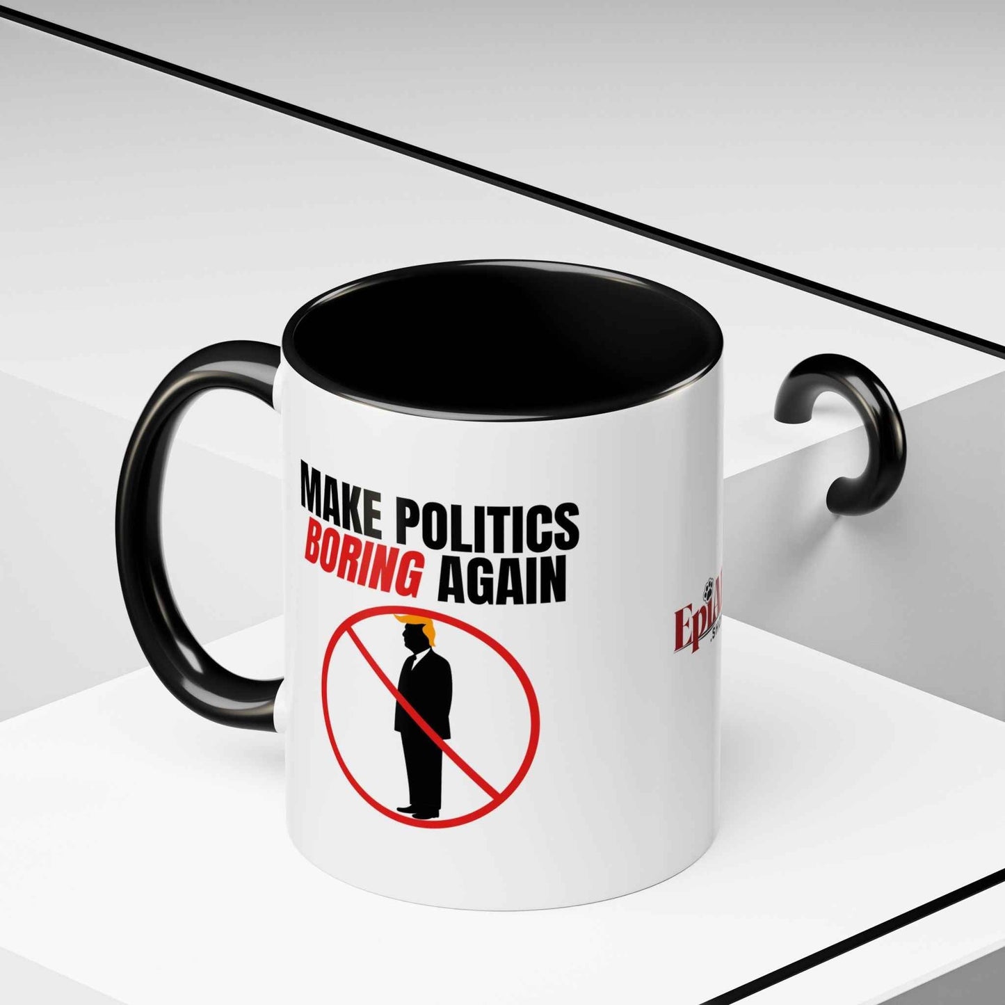 Make Politics Boring Again Parody Mug – Two-Tone Ceramic Coffee Cup