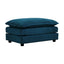 Premium Blue Chenille Fabric Ottoman Footrest