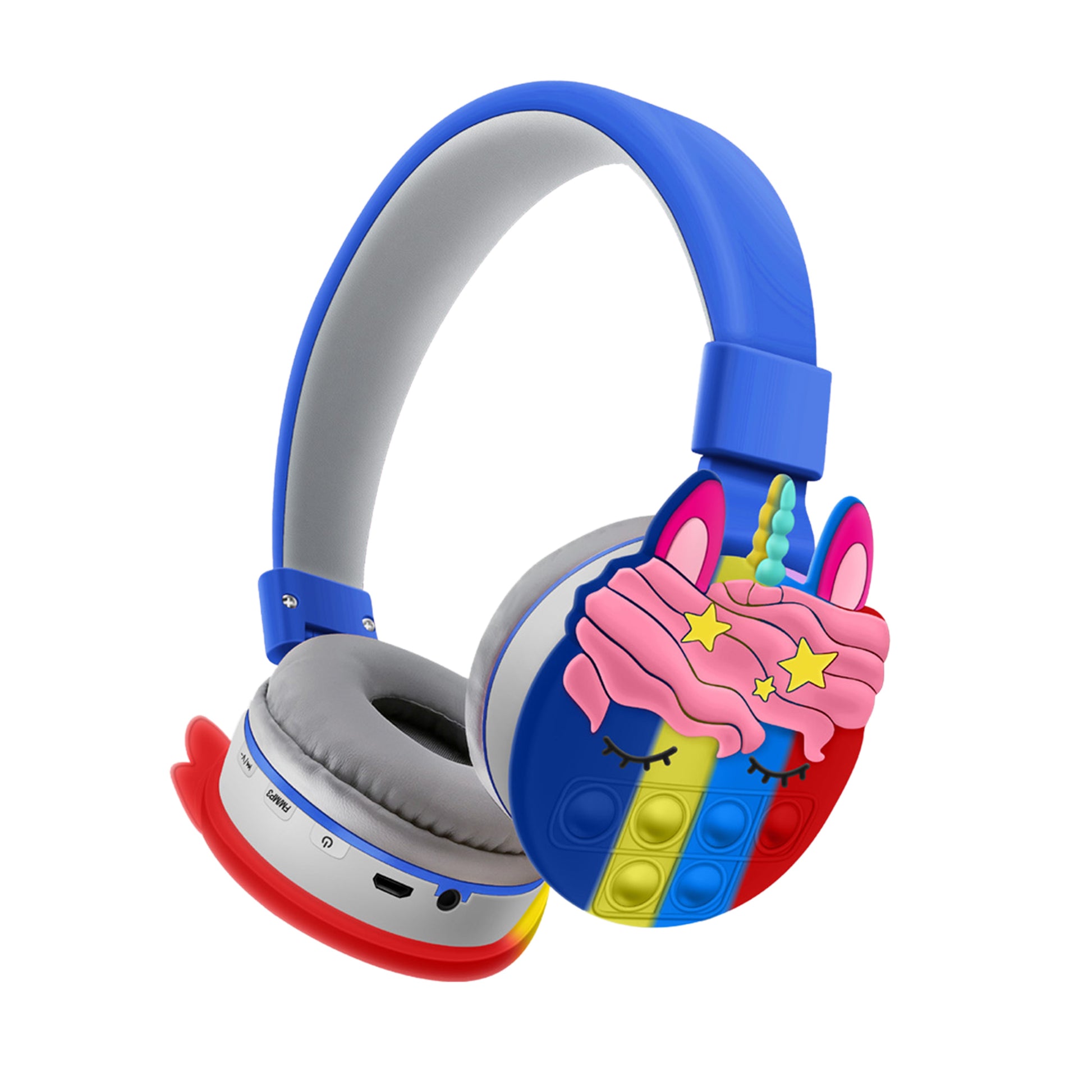 New Net Celebrity Head-Mounted Unicorn Cartoon Decompression Earmuffs Rainbow Bluetooth Stereo Headset Long Battery Life - Korvel