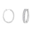 Pendientes de aro de diamantes de oro blanco de 10KT con diamantes de 1.00 cttw