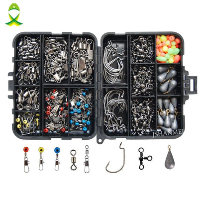 JSM 160pcs Fishing Accessories Kit with Tackle Box