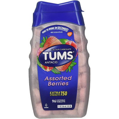 Tabletas masticables antiácidas Tums Extra Fuerte - Frutas variadas