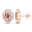 Pendientes Halo de Morganita y Diamante de 3.52 Quilates en Oro Rosa de 14K