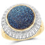Bague de fiançailles en argent sterling avec drusy bleu cobalt de 4,90 carats