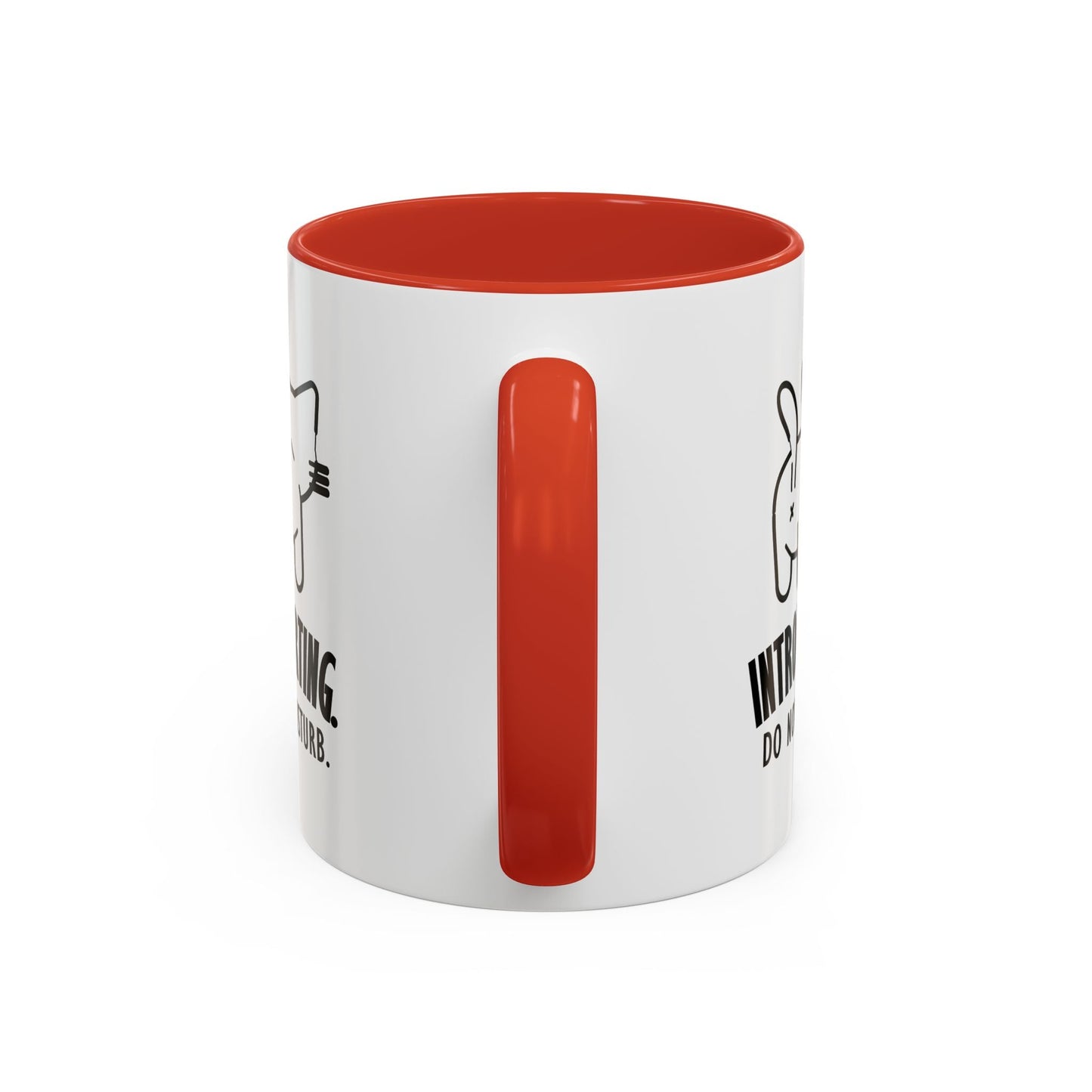 Introvertido. No molestar. Taza de café de gato en dos tonos