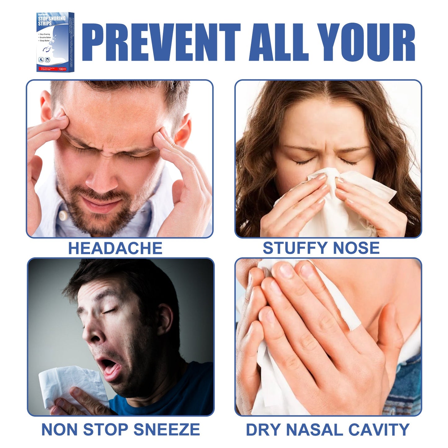 Care Nasal Strips, Anti-Snoring Snore Care Sleep Care Dilating Nasal Strips - Korvel