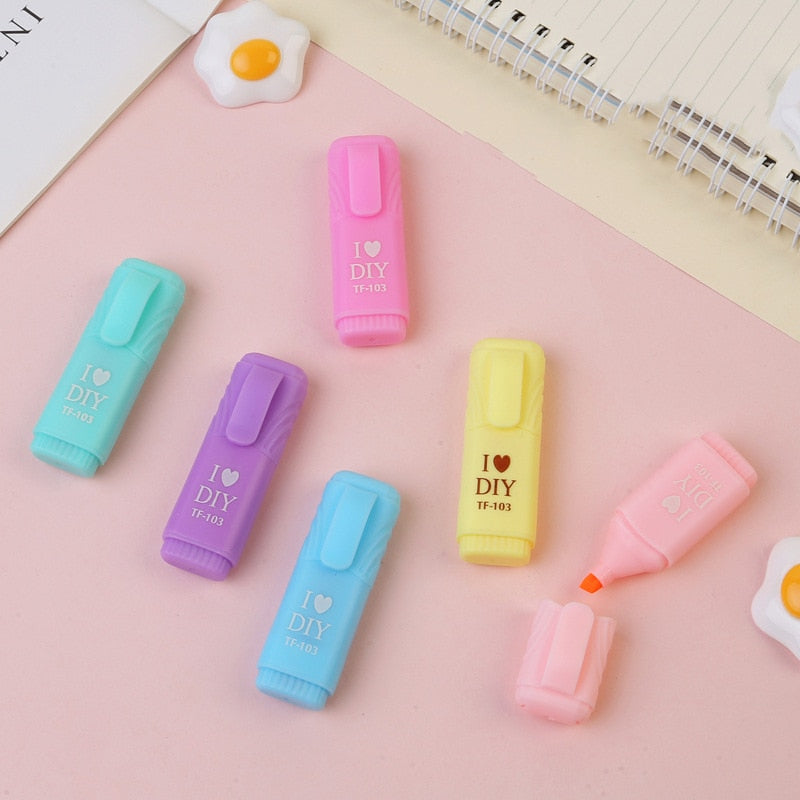 Surligneur Mini Mignon - Design Cartoon Kawaii pour l'École et le Bureau