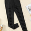 Black Grommet Lace Up Front Leggings - Korvel