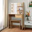 Elegant Bedroom Vanity Set with LED Mirror and Storage