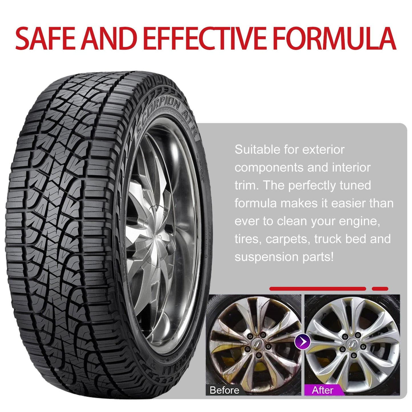 Car Multi-Functional Cleaner, Car Paint Surface Wheel Hub Metal Strong Decontamination Cleaner - Korvel