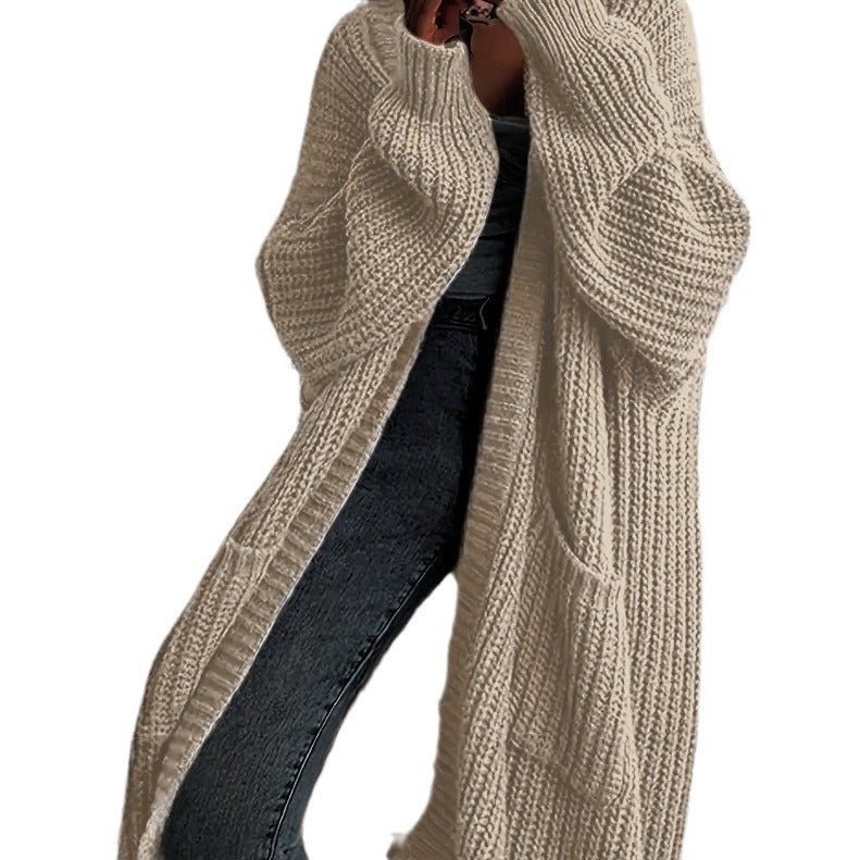 Premium Women's Long Knitted Cardigan for Autumn & Winter