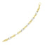 Bracelet en or bicolore 14k à maillons ovales longs et courts