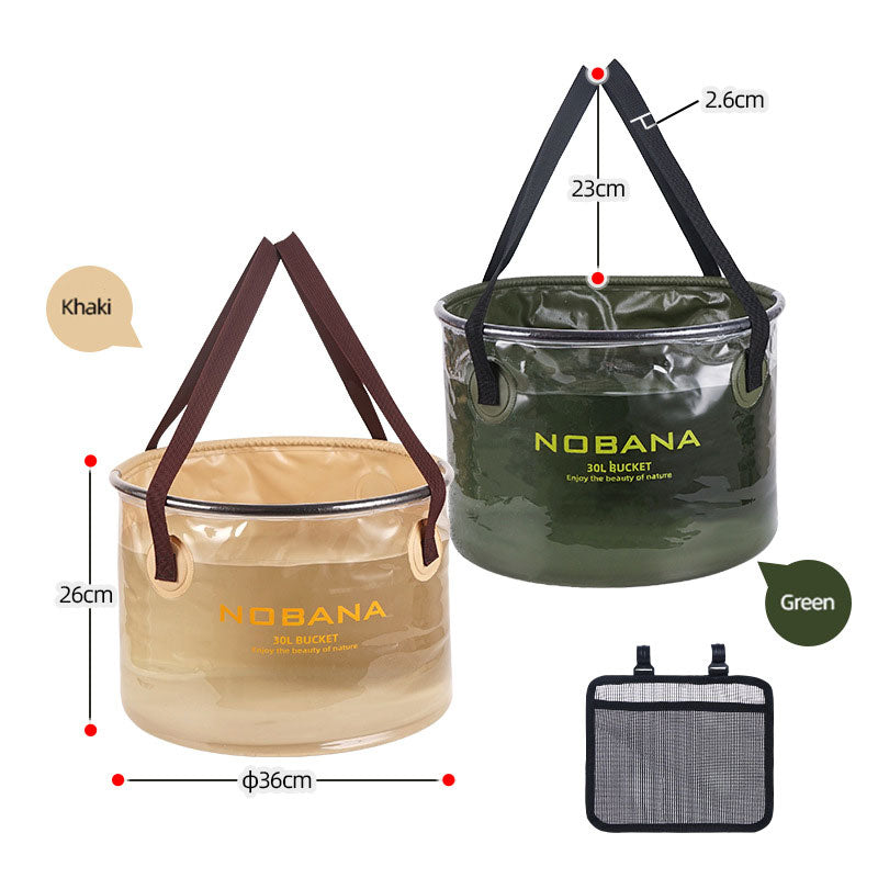 Outdoor folding bucket camping portable barbecue dish washing bucket telescopic fishing bucket - Korvel