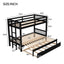 Twin over Pull-out Bunk Bed with Trundle  Espresso - Korvel