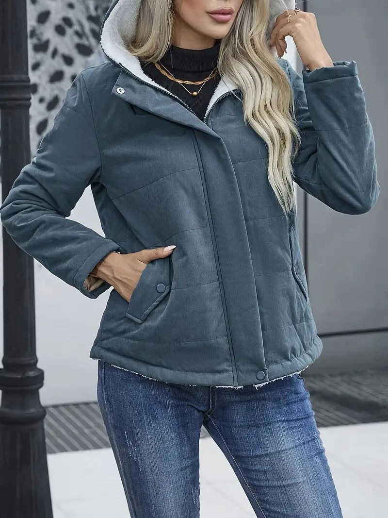 Manteau à capuche doublé en polaire - Parka d'hiver élégante pour femmes