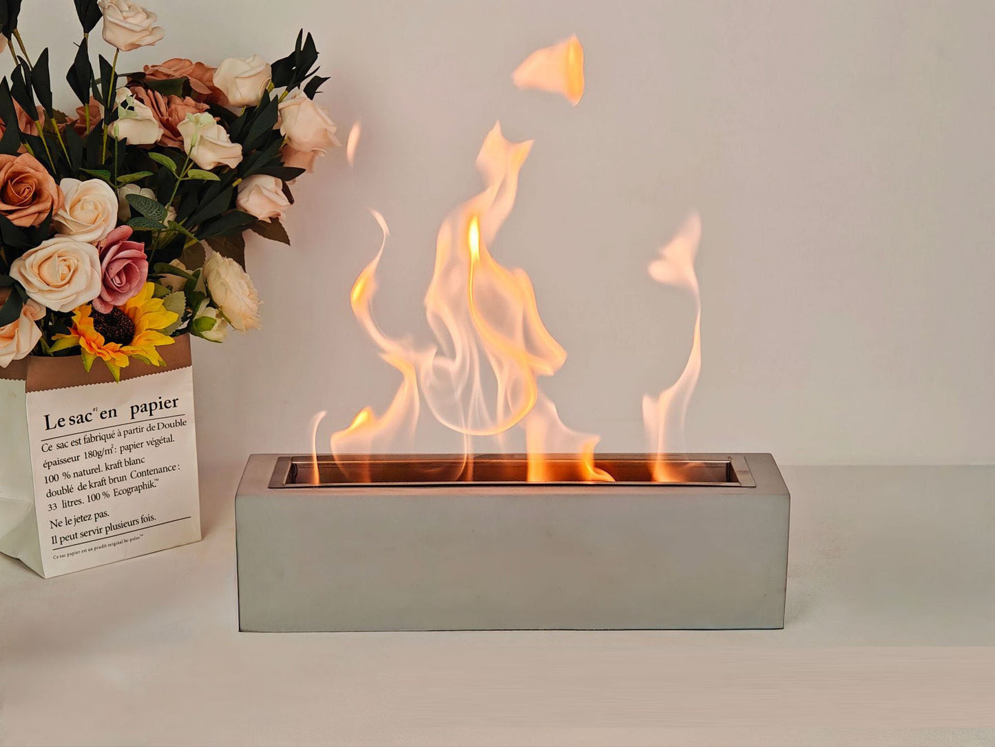 Chimenea de Alcohol Rectangular Moderna para Hogar y Restaurante
