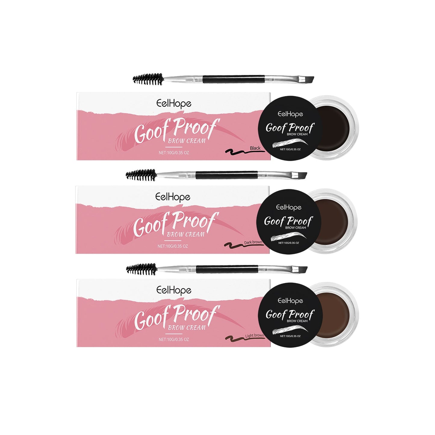 Eyebrow Cream Series Of Anti-Smudging Multi-Color Eyebrow Color Moisturizing Nourish Long-Lasting Dry Waterproof Eyebrow Cream - Korvel