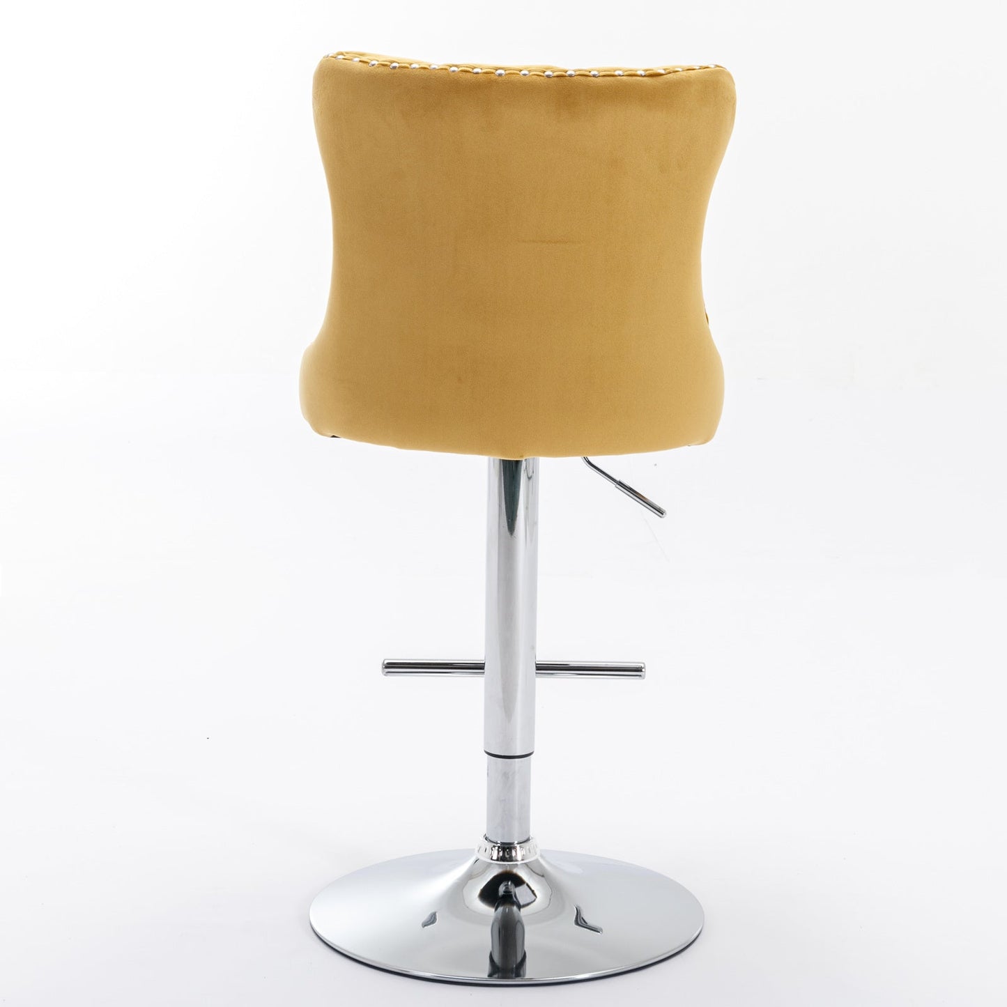 Taburetes de Bar Ajustables Modernos con Base de Cromo - Set de 2