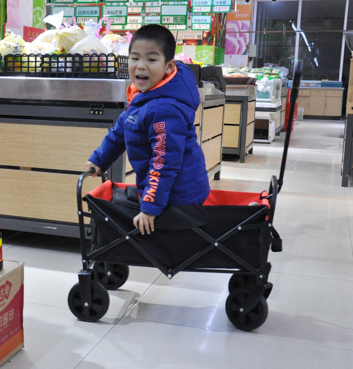 Folding Wagon Garden Shopping Beach Cart - Korvel