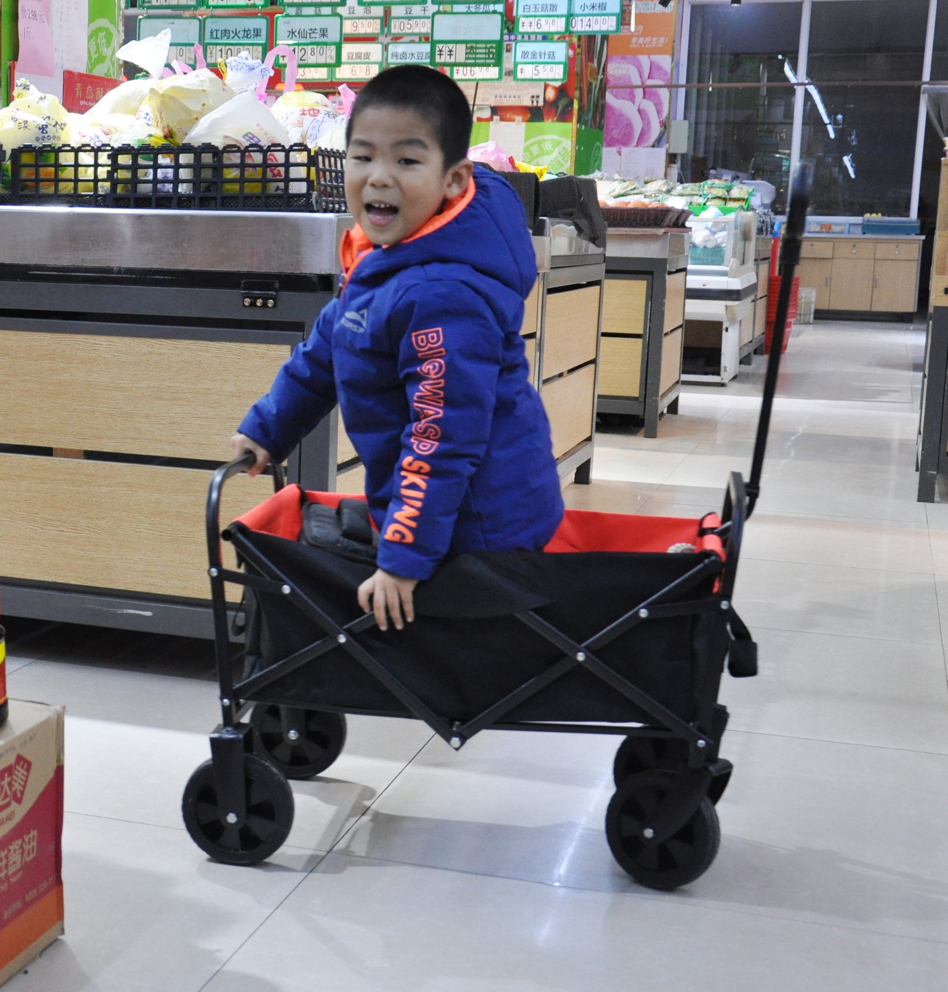 Folding Wagon Garden Shopping Beach Cart - Korvel